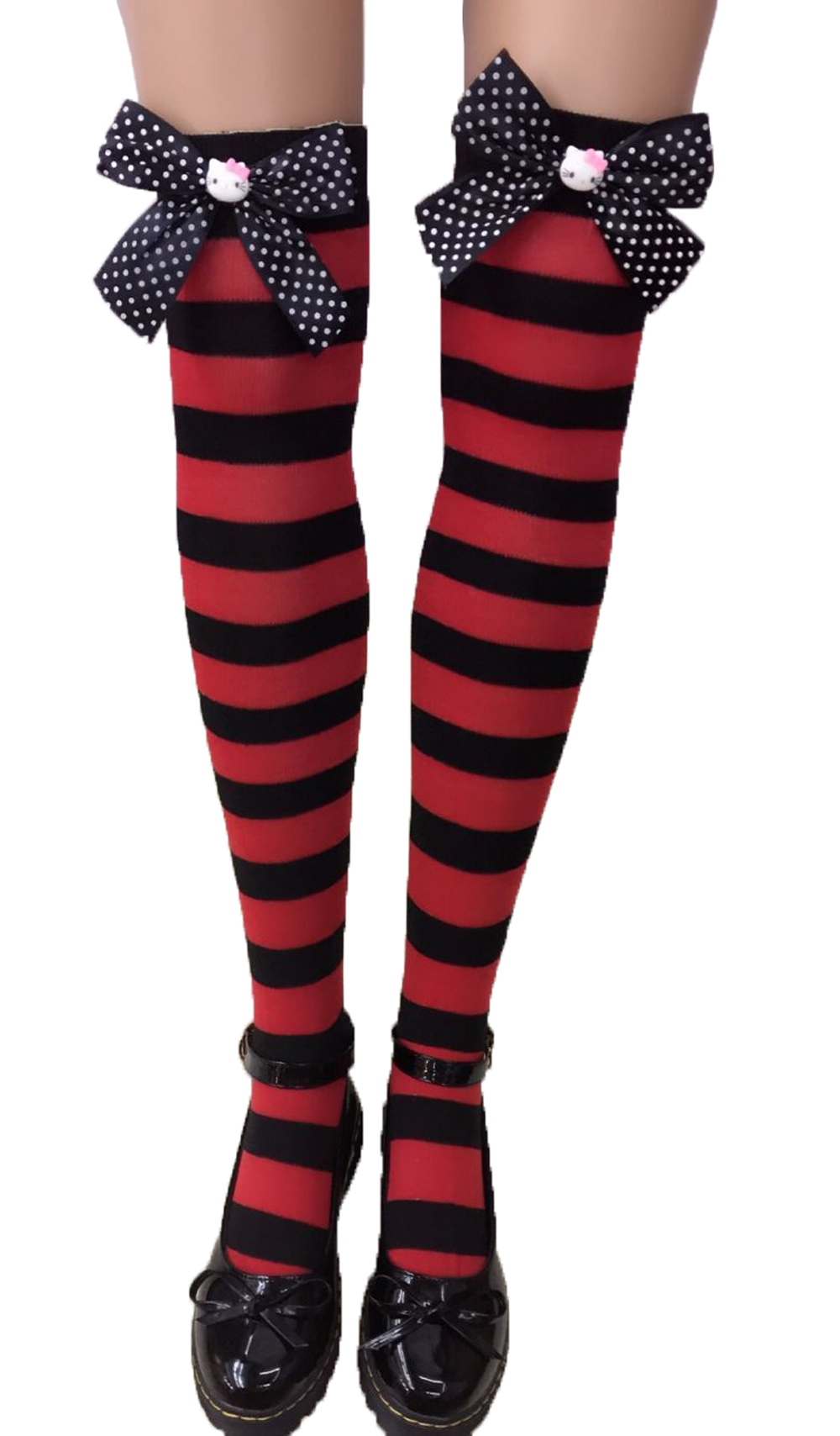 F8192-2 Nylon Cute Sexy Striped Stockings For Halloween